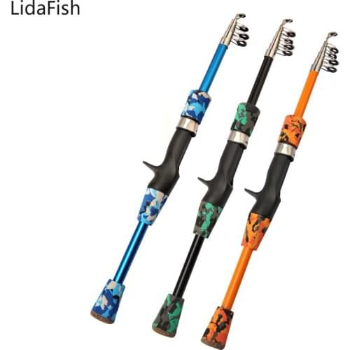 Portable Mini Telescopic Fishing Rod 1.3M 1.5M 1.8M Carbon Fiber Casting Fishing Role Travel Fishing Rod Pesca