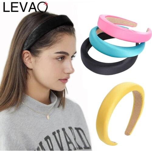 LEVAO Milk Silk Sponge Medium Thick padded Headband Hair Ornaments Bezel Turban Girls Headwear Women Hairband Hair Accessories