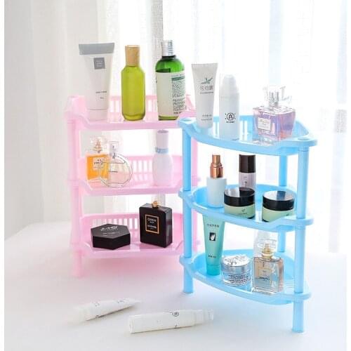 Detachable Square Triangle Plastic Storage Rack Closet Bathroom Organizer Cosmetics Shelves For kitchen Finishing Shelf Spice