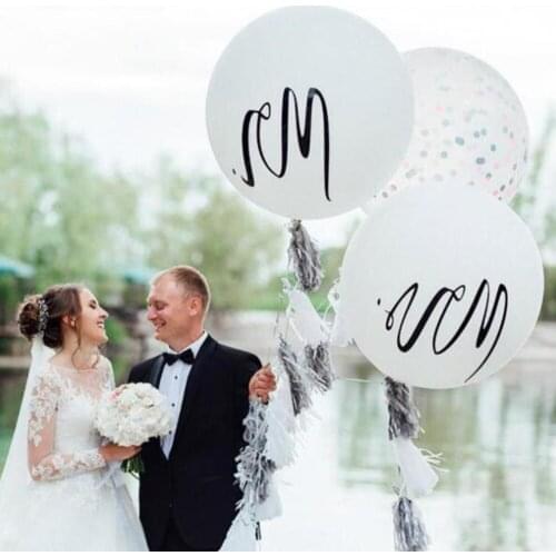 Mr Mrs Balloon Large 36inch Round Latex Balloon Valentine Day Wedding Bachelorette Party Decor Supplies
