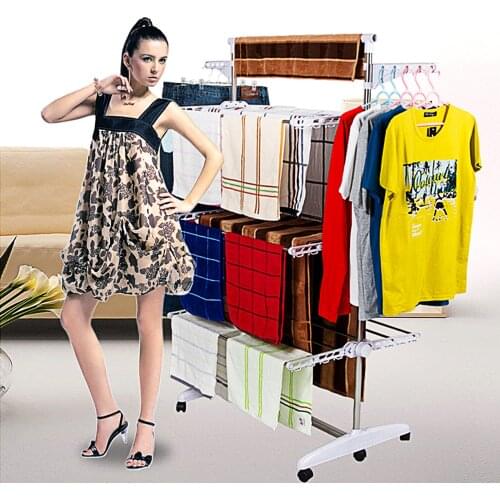 Folding Clothes Hanger Clothes Dryer 6 Layer Very Large Clothes Horse Floor Standing Coat Rack Drying Racks Shelf Organizer