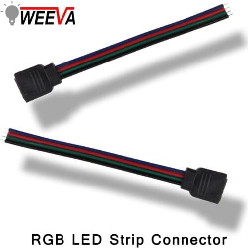 LED Strip Connector 4pin 10mm PCB Cable Free Welding Power Connector 5pcs/lot For RGB Strip