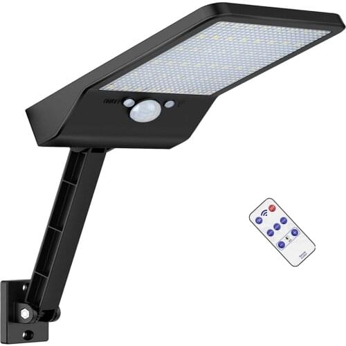 Led Solar Light Outdoor Waterproof Lighting for Garden Wall 48 leds Four Modes Pole Lamp remote control street wh spot l