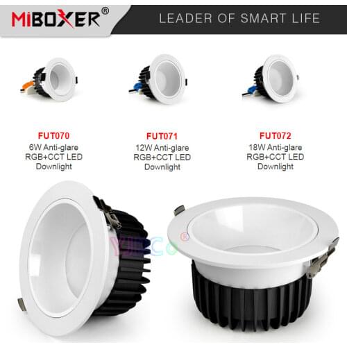 Miboxer New 6W 12W 18W Anti-glare RGB+CCT LED Downlight AC100~240V Dimmable Smart led Ceiling light Indoor lamp