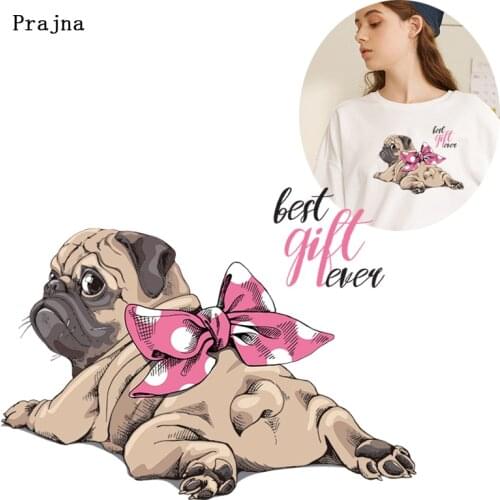Lovely Cartoon Shar Pei Dog Thermal Transfer For Clothing Cute Cat Heat Stickers Animal Ironing Printed Transfer Accessories