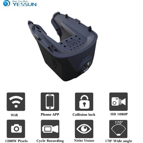 YESSUN for Tesla MODEL-X 2017 DVR Wifi Video Recorder Dash Cam Camera Night Vision APP Control Phone 1080P CCD