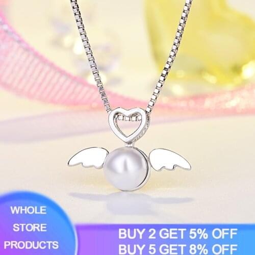 YANHUI Elegant Pearl Pendant Choker Necklace for Women Unique Design Wedding Jewelry Silver 925 Chain Necklace DA138