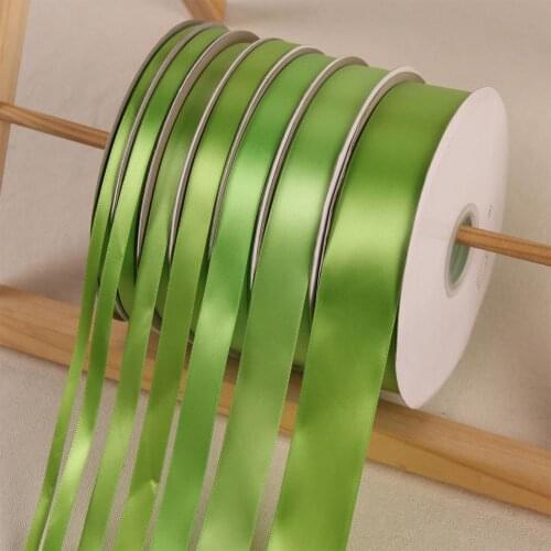 Jasmine Green Color Ribbon 100Yards/Roll Polyester Ribbons Wedding Party Christmas Decoration Cake Gift Box Wrap DIY Accessories