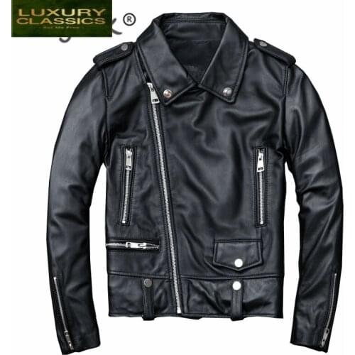 Women Genuine Leather Jacket Moto Jacket Real Sheepskin Coat Female Autumn Short Biker Natural Leather Outwear Clothes CC