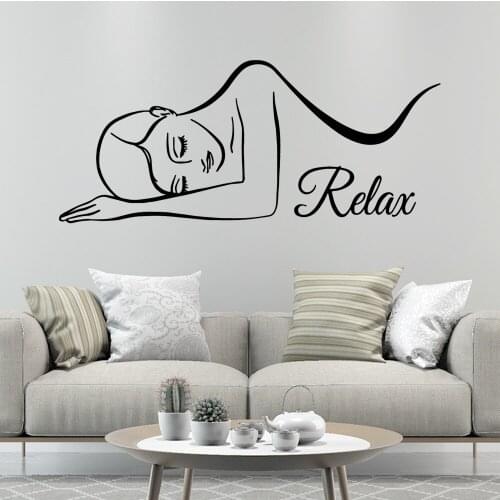 Female Sexy Sleeping Wall Stickers, Beauty Salon Decoration Wall Stickers, Spa, Bedroom, Wallpaper, Mural Decoration