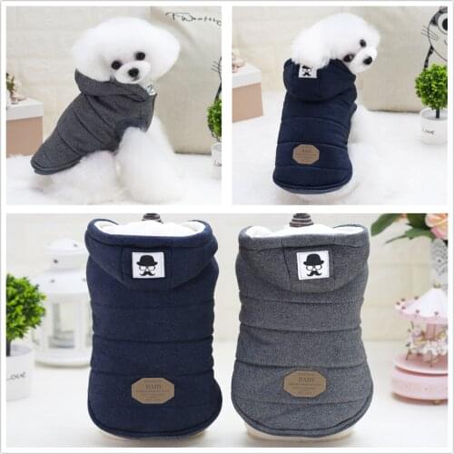 Winter Padded Dog Vest Coat Hooded Cat Puppy Cold Weather Coats Jacket for Small Dog Warm Clothing