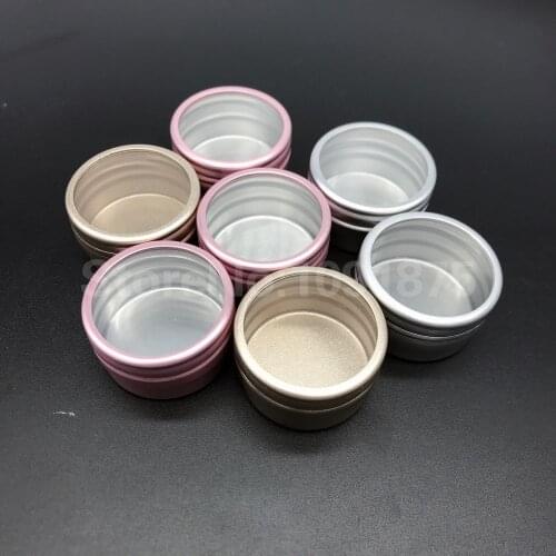 100pcs 10g Pink Gold Silver Sample Cream Cosmetic Aluminum Container With Window, 10ml Lipstick Can ,Lip Balm Jars Tin Pots