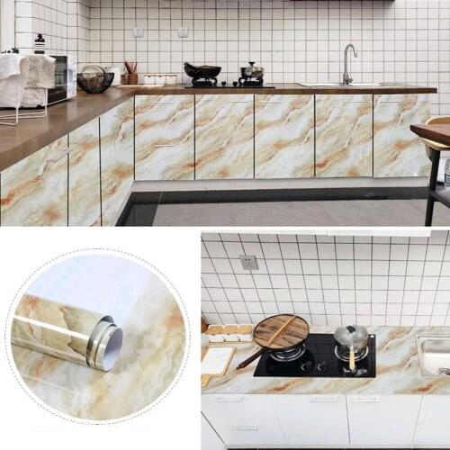 3m& 5m/roll Marbling Self Adhesive Vinyl Kitchen Cabinet Roll Furniture Decorative Waterproof Kitchen Wall Backsplash Stickers