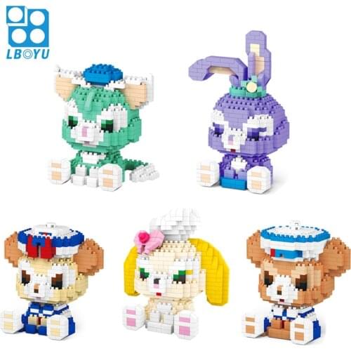 434pcs+ Disney Series Duffy Diamond Building Blocks StellaLou Gelatoni Cookie Micro 3D Model Brick Figures For Children Toys