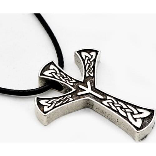 5pcs Viking Protection Talisman Pendant Celtic Arrow Necklace With Leather Chains Vintage Medieval Jewelry For Men XL-82