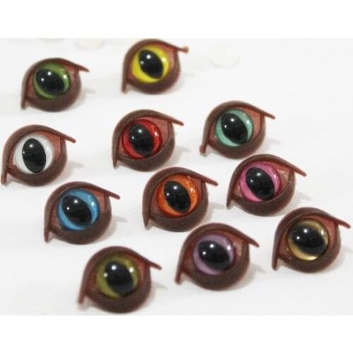 500pcs/lot new lovely 9mm toy cat eyes plastic safety eyes + brown toy eyelid for diy diy findings--color option
