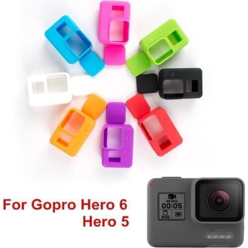 Go Pro Accessories Action Camera Case Protective Silicone Case Skin +Lens Cap cover for GoPro Hero 5 Black Hero 6 Camera