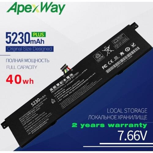 ApexWay 7.66V 5230mAh New R13B01W R13B02W Laptop Battery For Xiaomi Mi Air 13.3" Series Tablet PC 40WH