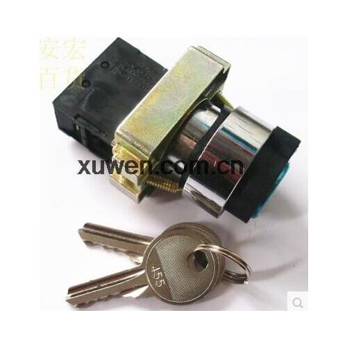 Free shipping 2pcs/Lot XB2-BG53 2NO key 3 Position Selector Switch Maintained switch