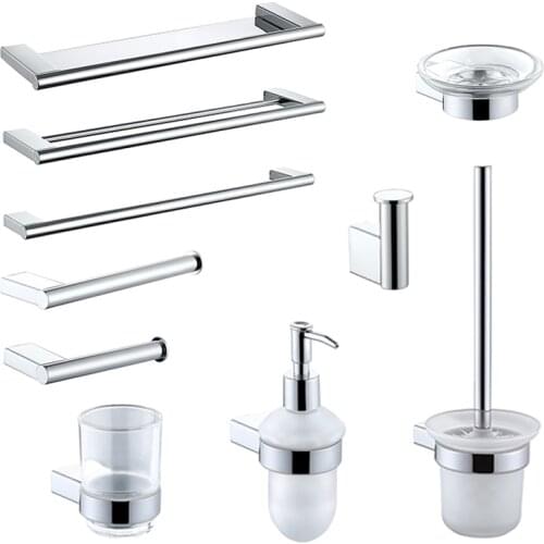 Paper Holder Robe Hook Towel Ring Rack Shelf Soap Dispenser Tumbler Cup Holder Bathroom Accessories Chrome