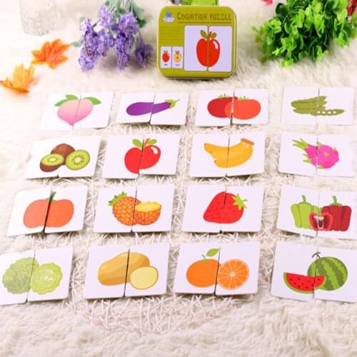 Kids Montessori Educativos Fun English Word Pocket Flash Card Baby Learning Educational Table Game Puzzle Match Jigsaw