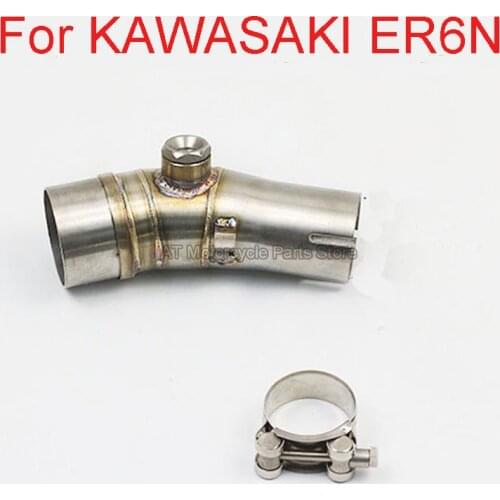 For Kawasaki R250 ER6N NINJIA 250 Z250 Z250SL 51mm Motorcycle Exhaust Muffler Middle Stainless Steel Mid Link Pipe