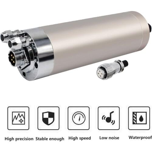 24000RPM ER20 Spindle Motor 4.5KW Water-cooled 220V 13A 400Hz for CNC Engraving Milling Machine