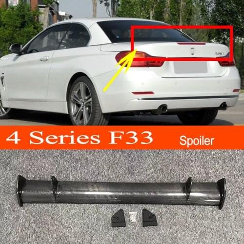 F33 Real Carbon Fiber GT-style Car-styling Sporty Rear Trunk Wing Spoiler for BMW 4 Series F33 Convertible 2013-2020