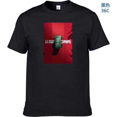 La Casa De Papel Mens T Shirts Money Heist TV Men Short Sleeve Cotton Tshirts for Boys House of Paper T-Shirt Male Tops