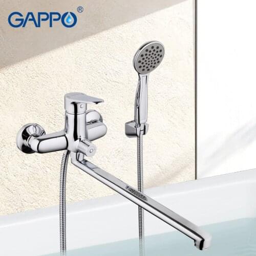GAPPO Bathtub Faucet Bathroom Shower Mixers Long Spout Faucet Water Tap Mixer With Handheld Shower Head Wall Mounted Bath Faucet