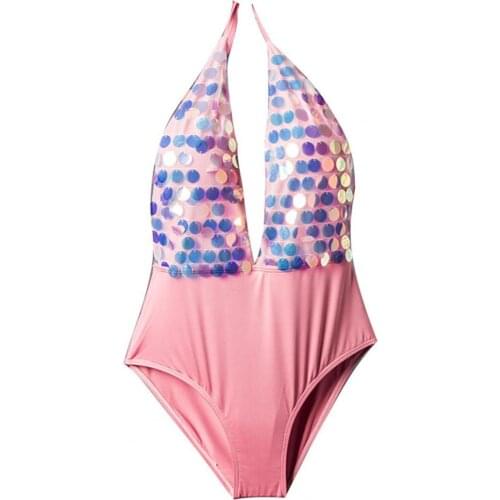 Swimwear One Piece Sequins Bikini High Waist Swimwear for Bathing