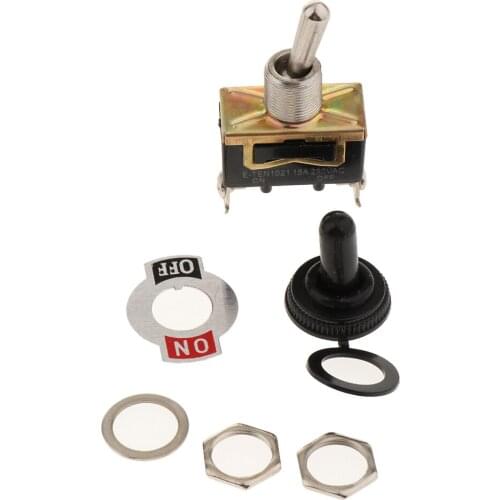 MagiDeal 250V 15A Cover Rocker Toggle Switch SPST ON/OFF Car Truck Boat