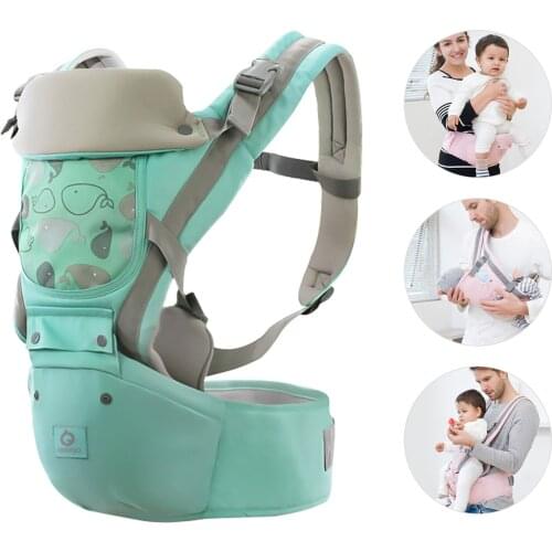 Multifunctional 3-in-1 Baby Carrier with Hip Seat Waist Stool for 0-36M Newborn Babies Ergonomic Breathable Adjustable Backpack