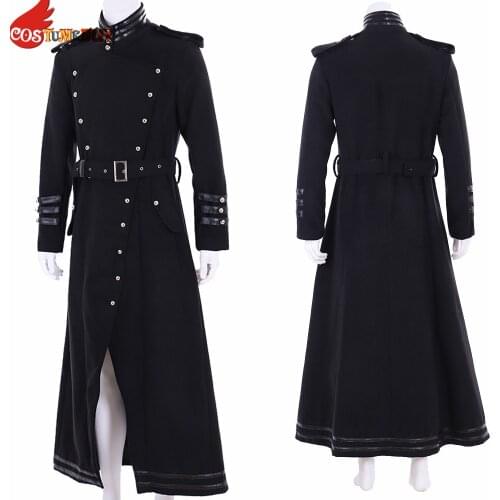Costumebuy Plague Doctor Cosplay Medieval Steampunk Punk Gothic Mens Jacket Trench Coat Unifrom Costume Custom made