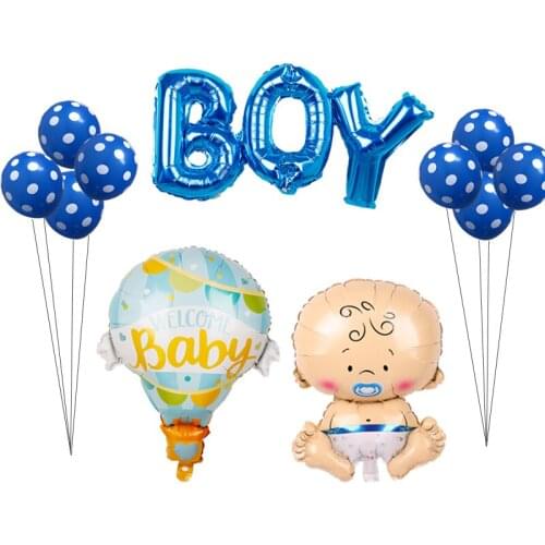 1set Welcome Baby helium balloons for Birthday Baby shower Gender Reveal he or she Party Decoration air ballon