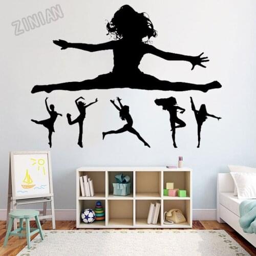 Dancing Girl Wall Decal For Living Room Gymnastics Vinyl Wall Sticker Decor Dance Studio Nodic Classroom Home Decoration Y090