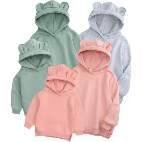 2021 New Fashion Sport Hoodies Family Matching Outfits Solid Sweatshirts for Baby Clothes Hooded Toddler Clothes For Girls Boys