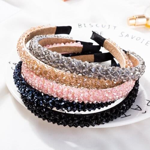 New Shiny Luxury Rhinestone Hair Band Geometric Diamond Hair Hoop Girls Hair Accessories for Women Crystal Headbands Ornaments