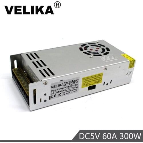 Single Output DC5V Power Supply Switching 60A 300W Driver 110v 220V AC DC 5V SMPS For LED Light Strip display Screen Lighting