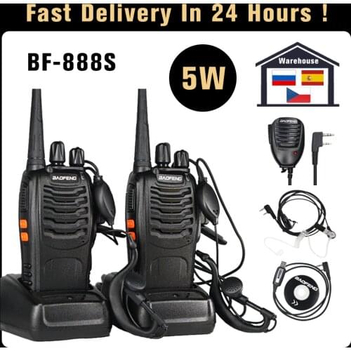 2pcs/lot Baofeng bf888s Talkie Walkie 6KM Portable Ham Radio Communitor BF 888S hf Transceiver UHF 400-470MHz Intercom BF-888S
