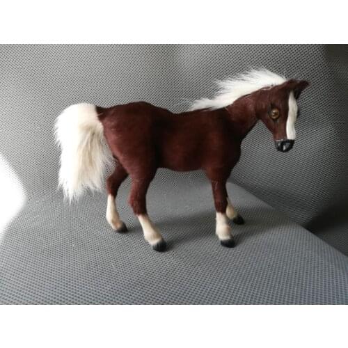 Real life toy dark brown horse model about 12x10cm polyethylene&furs horse model home decoration props ,toy gift d0146