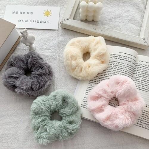 Plush Scrunchies For Girls Candy Color Hair Accessories Hair Ring Head Rope Hair Styling Tools Rubber Bands Hair Wear