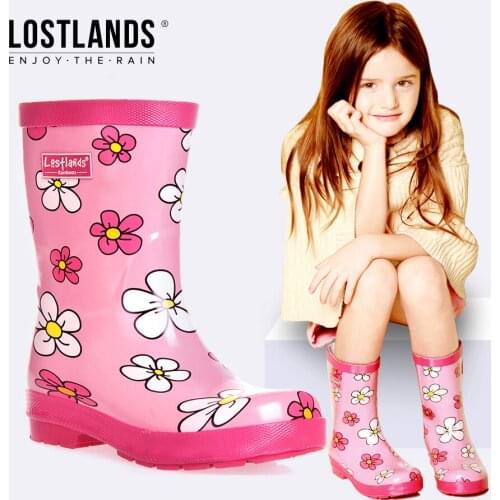 Flower Children Rain Boots Spring Autumn Girls Shoes Baby Kids Rainboots Non-slip Waterproof Shoes Wellington Boots