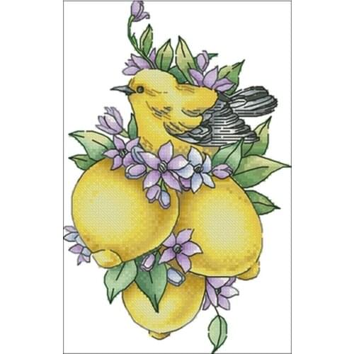 Lemon Bird patterns Counted Cross Stitch 11CT 14CT 18CT DIY Chinese Cross Stitch Kits Embroidery Needlework Sets