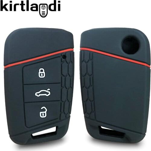 Silicone Key Case Cover for VW PASSAT B8 Polo Tiguan 2 for Skoda Kodiaq Octavia Karoq Superb A7 Seat 2015-2021 Keyless Holder