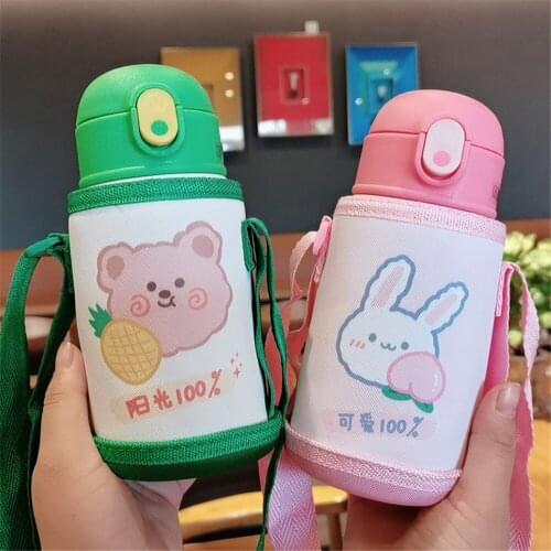 400ml Stainless Steel Vacuum Flask Thermos Coffee Mug Water Bottle For Girls Kids with Cover Tumbler Portable Tea Thermal Cup