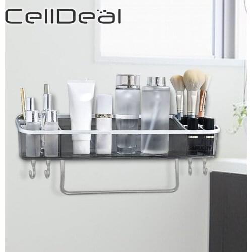 Bathroom Rack Corner Shelf Kitchen Bathroom Shower No Punching Rack Wall Mounted Shelf Organizer Holder Plastic Triangle Baskets