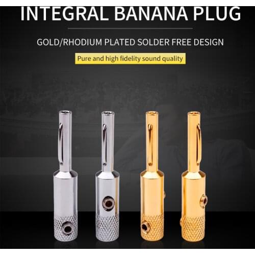 YYTCG 2pairs/4pcs Banana Plug Connector Corrosion-Resistant Banana Connector for Audio Video Amplifier Speaker Cable Jack
