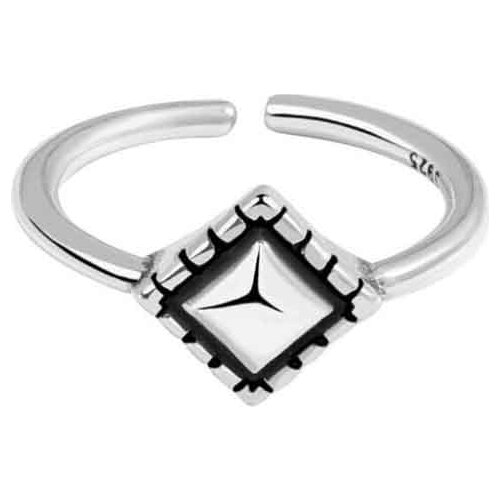 KOFSAC New Womens 925 Sterling Silver Ring Fashion Simple Vintage Geometric Finger Jewelry Small Square Rings Girl Gift