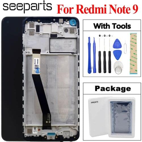 100% Tested 6.53”For Xiaomi Redmi Note 9 Lcd Display Touch Screen Digitizer Assembly Replacement With Frame For Redmi 10X 4G LCD